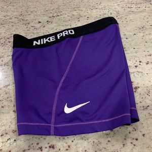 Nike pro purple shorts